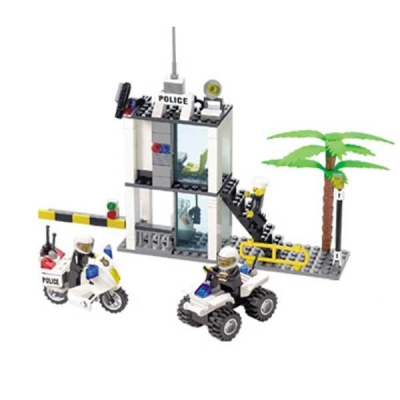 Joc Tip lego Set Constructie Statie de politie Kazi 6728 193 piese