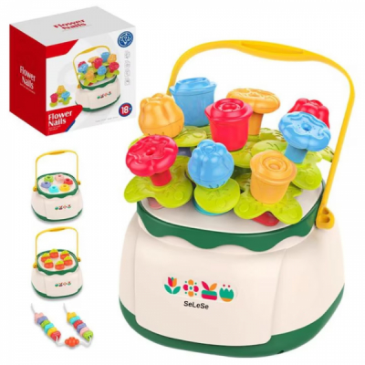 Jucarie de construit educativa cosul creativ cu flori HE8078 CWT