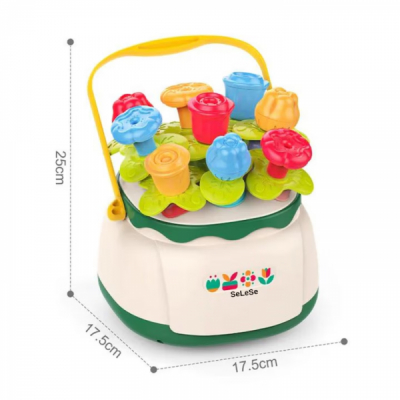 Jucarie de construit educativa cosul creativ cu flori HE8078 CWT