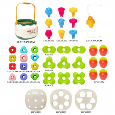 Jucarie de construit educativa cosul creativ cu flori HE8078 CWT