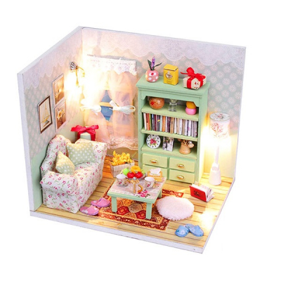 Jucarie Diorama DIY Casuta de Papusi Family Hall M012