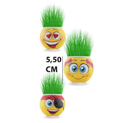 Jucarie Recipient Emoji cu Seminte de Gazon 5.5cm CIM01