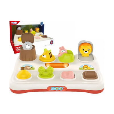 Jucarie senzoriala pentru bebelusi Pop Up Zoo HE8087 CWT