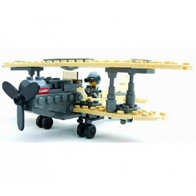 Jucarie tip Lego Avion Militar F1 Camel Kazi Toys KY82001