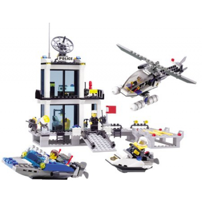 Jucarie tip Lego, Statie de Politie Acvatica Kazi Toys 6726 536 Piese