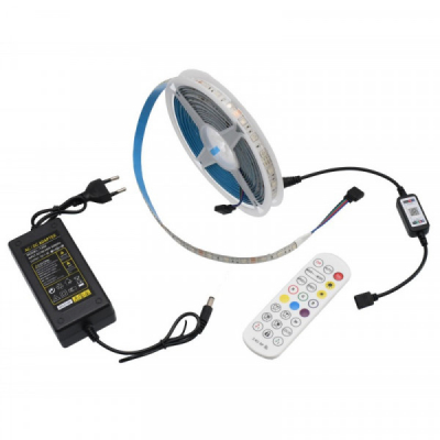 Kit Banda LED 5050 RGB IP65 5m IP65, Bluetooth, Telecomanda 18A142 XXM