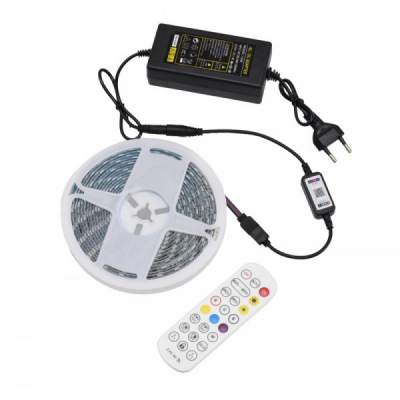 Kit Banda LED 5050 RGB IP65 5m IP65, Bluetooth, Telecomanda 18A142 XXM