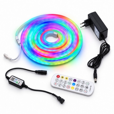 Kit Banda LED Neon Flex RGBIC 24V Telecomanda App 360LED 5m 18A223 XXM