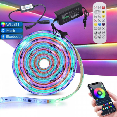 Kit Banda LED RGBIC5050 WS2811 Digital Pixel RGB 5m 300LED 18A108 XXM