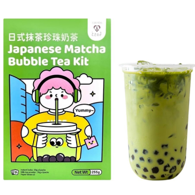 Kit Bubble Tea Tokimeki Perle Tapioca Boba Tea Matcha 255g MLL
