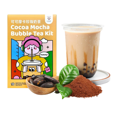 Kit Bubble Tea Tokimeki Perle Tapioca Boba Tea Mocha cu cacao 255g MLL