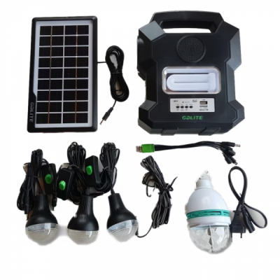 Kit cu Panou Solar 6V4A 3 Becuri, Radio FM USB MP3 GdLite GD1000A