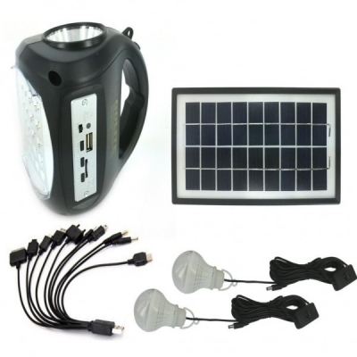 Kit Panou Solar si 220V GDLite GD8009 cu Acumulator 6V2A, USB, Radio