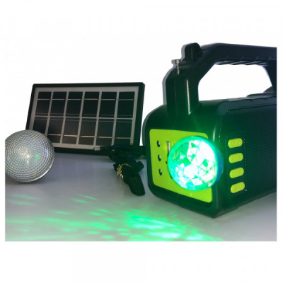 Kit Solar cu BT, Radio si Lanterna 10W 3+1 Becuri Acumulator GD2000A