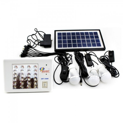 Kit Solar cu Lanterna 24LED, Slot USB si 3 Becuri 6V 4.5Ah DP1006