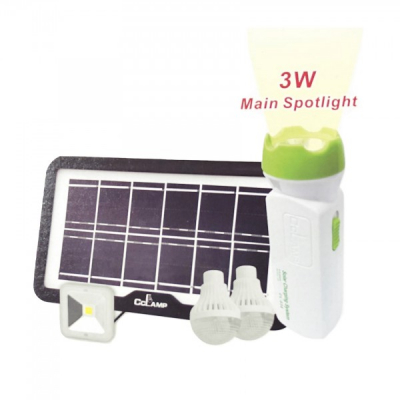Kit Solar cu Lanterna LED 3W, 3 Becuri si Slot USB GSM CL036