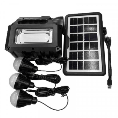 Kit Solar cu Lanterna LED, USB, 3 Becuri, 6V 4Ah GDLite GD8017MKII