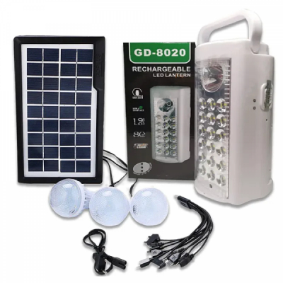 Kit Solar de Iluminat cu Panou Solar LED 3 Becuri 6V GDLITE GD8020