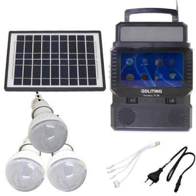 Kit Solar Incarcator Urgente Antena TV Radio FM USB MP3 GdLite GD8086