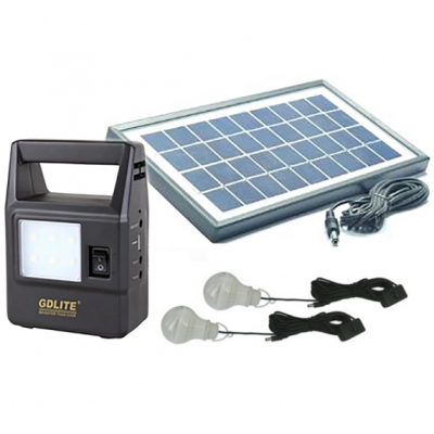 Kit Solar Incarcator Urgente cu Lanterna si 2 Becuri GdLite GD8030 6V