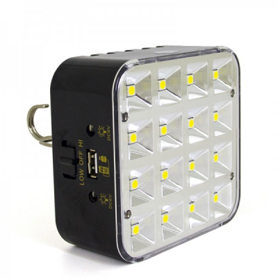 Kit Solar Lampa 16LED SMD, USB, 2 Becuri, 6V 4Ah GD8039