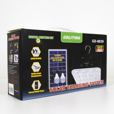 Kit Solar Lampa 16LED SMD, USB, 2 Becuri, 6V 4Ah GD8039