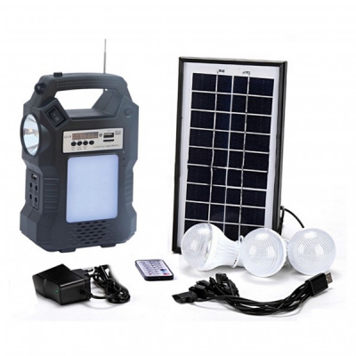 Kit Solar Lanterna LED cu Radio FM USB SD 3 Becuri 4V GDPLUS GD8060
