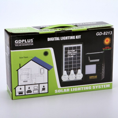 Kit Solar Lanterna LED, Frontala, USB, 3 Becuri, 4V GDPLUS GD8213