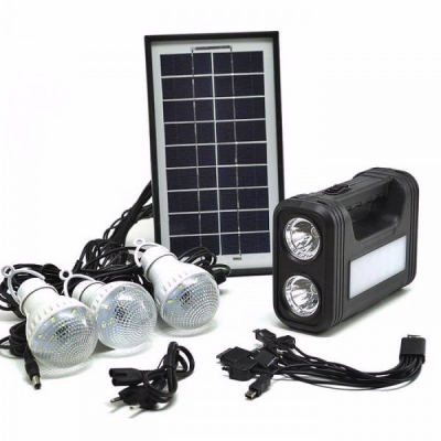 Kit Solar Lanterna LED, USB, 3 Becuri, 6V 4Ah GDLite GD8017