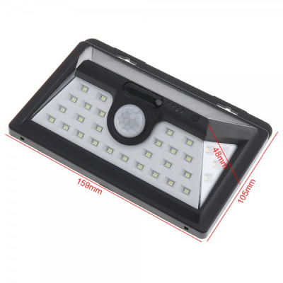 Lampa 34LED Incarcare Solara cu Senzor de Miscare si Lumina, On/Off