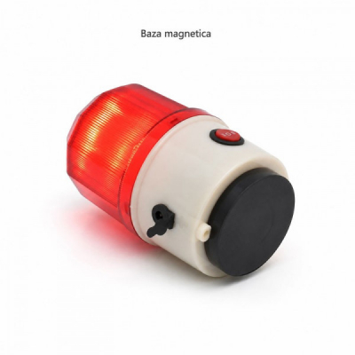 Lampa Avertizare Luminoasa si Sonora 105 dB Acumulator si Magnet ND-10J-B 14M003 XXM