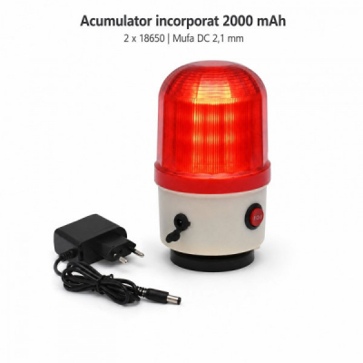 Lampa Avertizare Luminoasa si Sonora 105 dB Acumulator si Magnet ND-10J-B 14M003 XXM