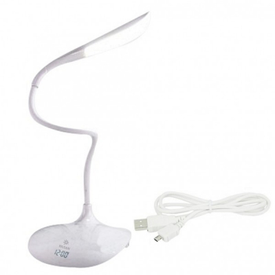 Lampa Birou Flexibila LED, Incarcare USB, Comutator Tactil si Ceas HA468