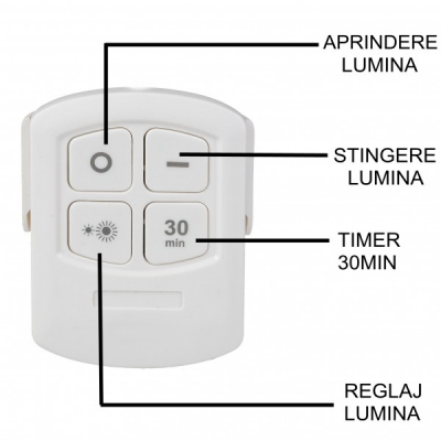 Lampa COB LED 3W pe Baterii, cu Telecomanda