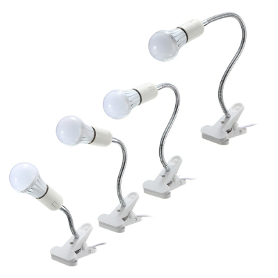 Lampa cu Brat Flexibil 35cm E27 Alim.220V 160cm Clips, On/Off Alba MNR6486