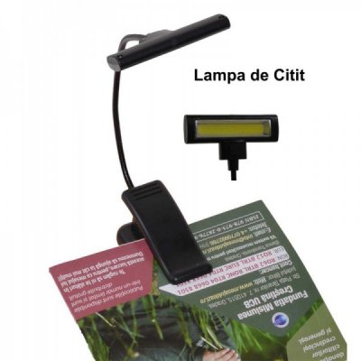 Lampa de Citit Carte cu Clips, Brat Flexibil, pe Baterii 18D029 XXM