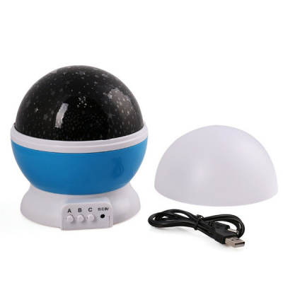 Lampa de Veghe cu Proiector Stele Rotativ la USB 360 Star Master