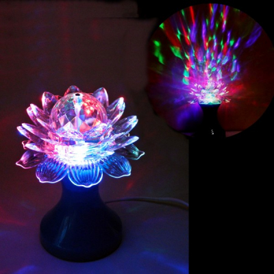 Lampa Disco Rotativa Veioza Floare Lotus Multicolora 20W 220V