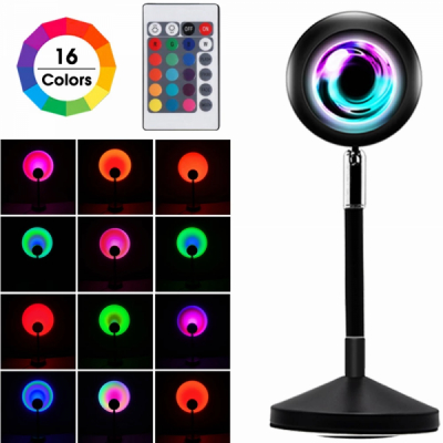 Lampa Efect Apus Soare Orange Sunset RGB 16Culori USB, Telecomanda