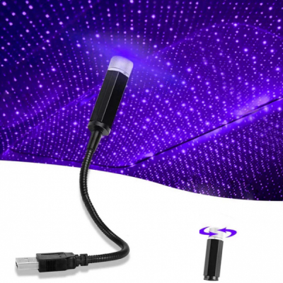Lampa Flexibila Proiectii Laser Plafon Auto la USB Lumina Mov