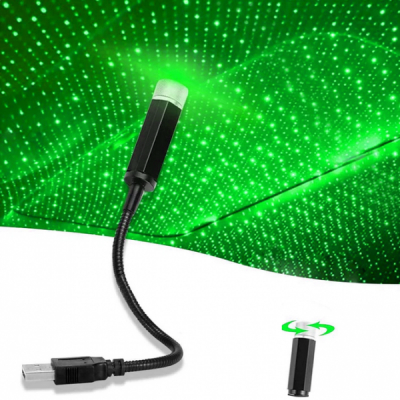 Lampa Flexibila Proiectii Laser Plafon Auto la USB Lumina Verde
