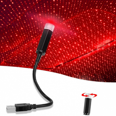 Lampa Flexibila Proiectii Laser Plafon Auto la USB Lumina Rosie