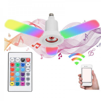 Lampa LED Alb si RGB E27 36W Boxa Bluetooth Senzor Muzica Telecomanda