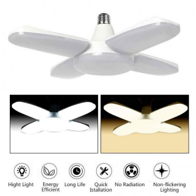 Lampa LED cu 4 Brate Mobile Ajustabile Fan Blade E27 3000K 60W