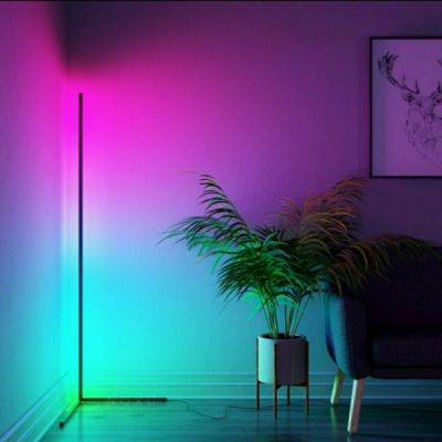 Lampa LEDuri RGB 220V 1.4m de Colt Podea cu Telecomanda