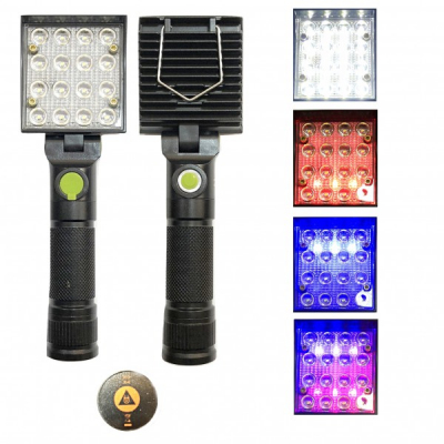 Lampa Lucru Patrata 16LED Magnet, Acumulator, Agatatoare, Semnalizare