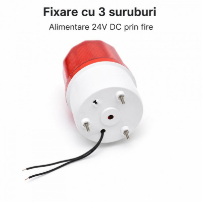 Lampa Semnalizare LED Rosie 24V DC 3 Moduri L5101-R 14M004 XXM