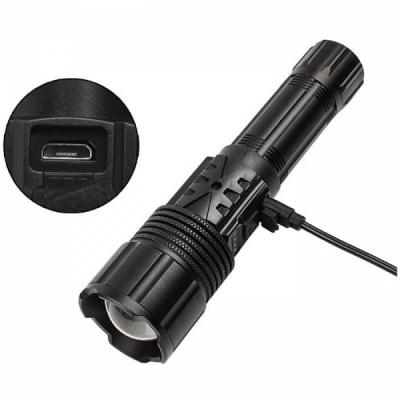 Lanterna de Mana cu LED Zoom 10W USB Acumulator 18650 MMC442P100