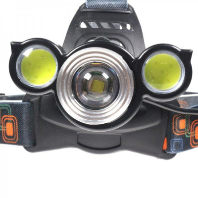 Lanterna Frontala LED+2COB 5W, Zoom, Acumulatori 12V 220V MINGHUO