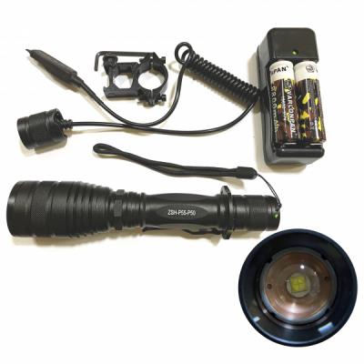 Lanterna LED 1Faza Zoom Suport Arma Vanatoare 2x18650 ZSHP55P50